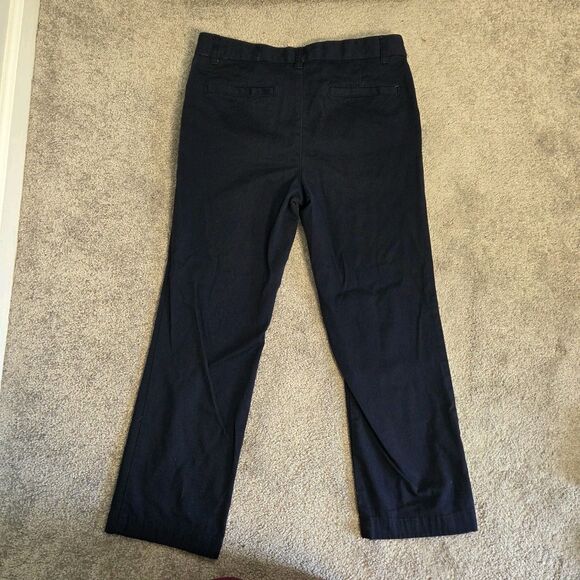 Girls French Toast Uniform Pants Size 14 1/2 Plus Straight Fit Navy Blue Chino - Picture 8 of 9